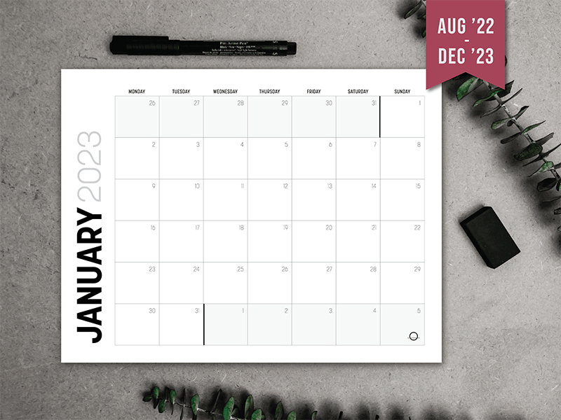 Bold Monthly Calendar